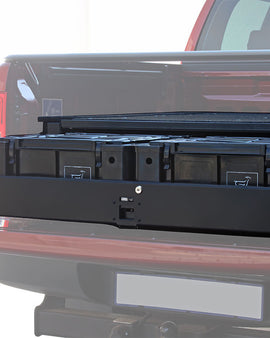 Storing, organizing, and moving gear in Ford Ranger T6s just got easier.This Wolf Pack based lockable drawer system provides a comprehensive and practical vehicle based storage solution. The removable Wolf Pack boxes simplify the organizing and transporting of stored items between the vehicle and the campsite, garage, store, etc. Designed specifically to fit the contours of the Ford Ranger T6. Engineered tough for both on and off-road conditions.