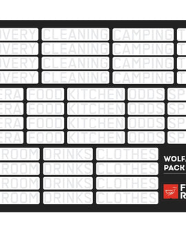 Ditch the markers and the label machine you can now label your Wolf and Cub Packs with these custom-made organizing labels. The UV coated labels have a strong adhesive backing so when you go off-road the only thing you lose is your daily grind.